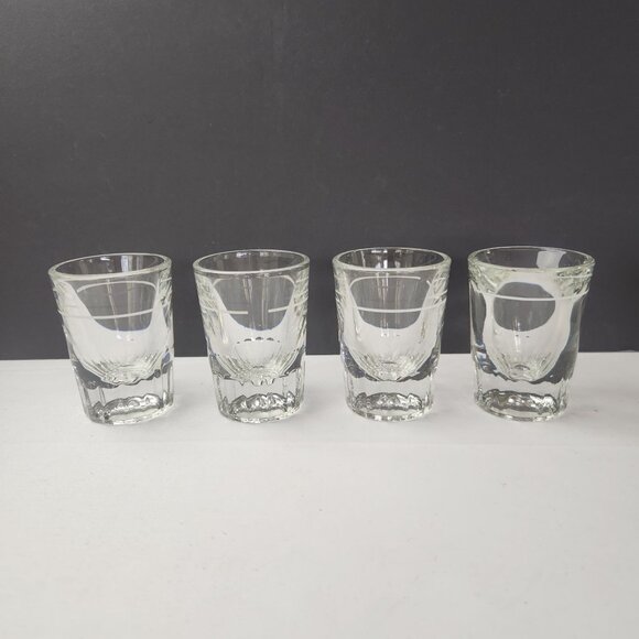 Vintage Libbey Heavy Bottom Shot Glasses with Pour Line - Set Of 4 - Picture 1 of 13
